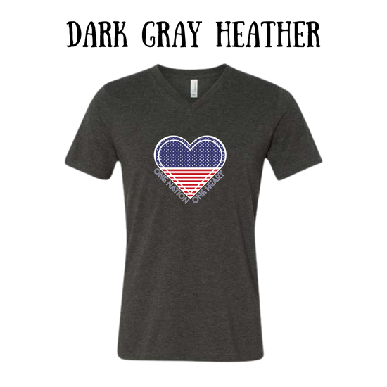 PP - One Nation One Heart - Unisex V-Neck - Neutral Colors