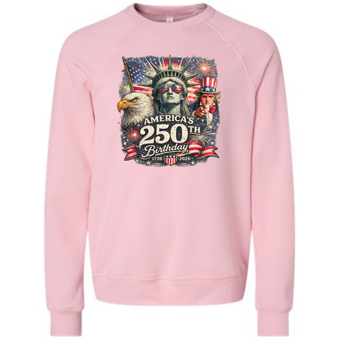 America's 250th Birthday - Sponge Fleece Raglan Sweatshirt - Assorted Colors