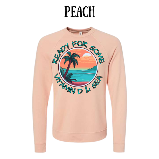VP - Ready For Some Vitamin D & Sea - Sponge Fleece Raglan Sweatshirt - Assorted Colors