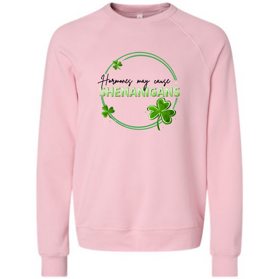 Hormones May Cause Shenanigans - Sponge Fleece Raglan Sweatshirt - Assorted Colors