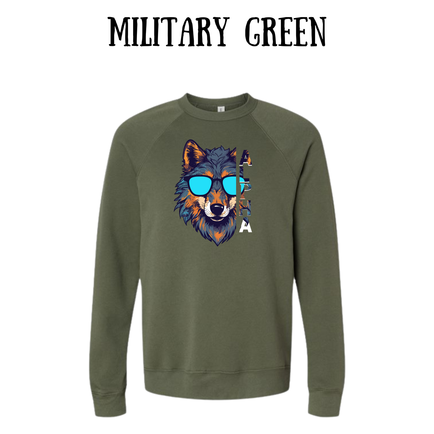 BP - Alpha - Sponge Fleece Raglan Sweatshirt - Greens, Neutrals