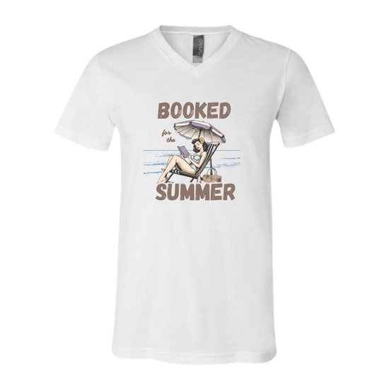 Booked for the Summer - Bella+Canvas - Unisex V-Neck - Neutral Colors