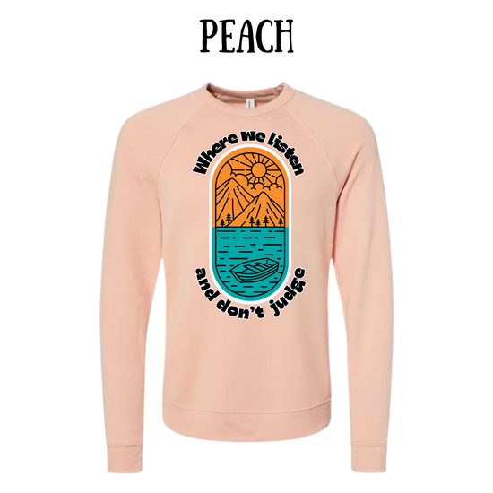 CP - Where We Listen and Don't Judge - Sponge Fleece Raglan Sweatshirt - Assorted Colors