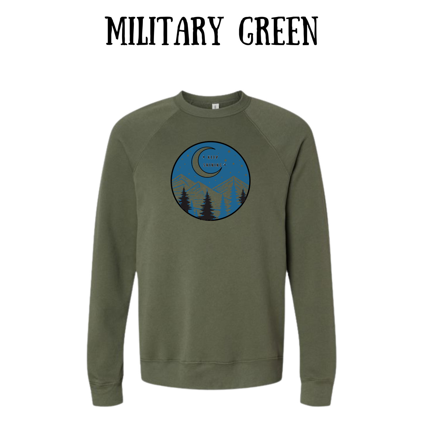 OP - Keep Shining - Sponge Fleece Raglan Sweatshirt - Greens, Neutrals