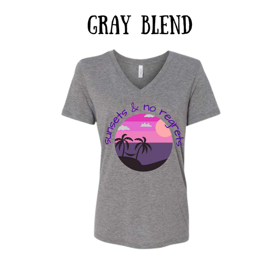 VP - Sunsets & No Regrets - Women's V-Neck - Assorted Colors