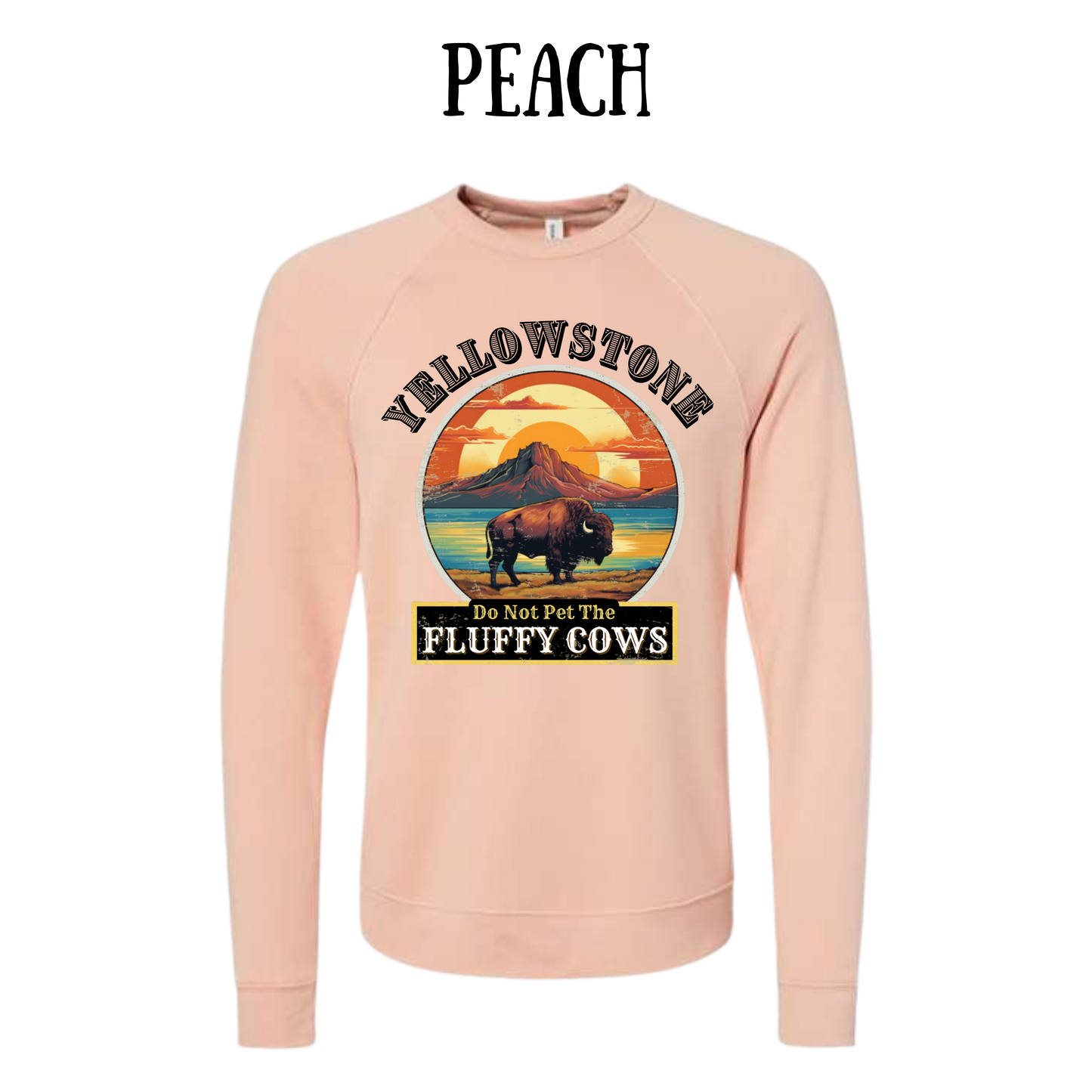 CP - Yellowstone: Fluffy Cows - Sponge Fleece Raglan Sweatshirt - Assorted Colors