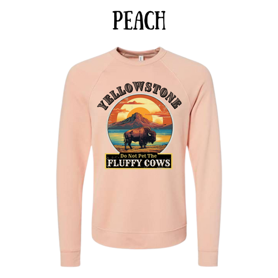 CP - Yellowstone: Fluffy Cows - Sponge Fleece Raglan Sweatshirt - Assorted Colors