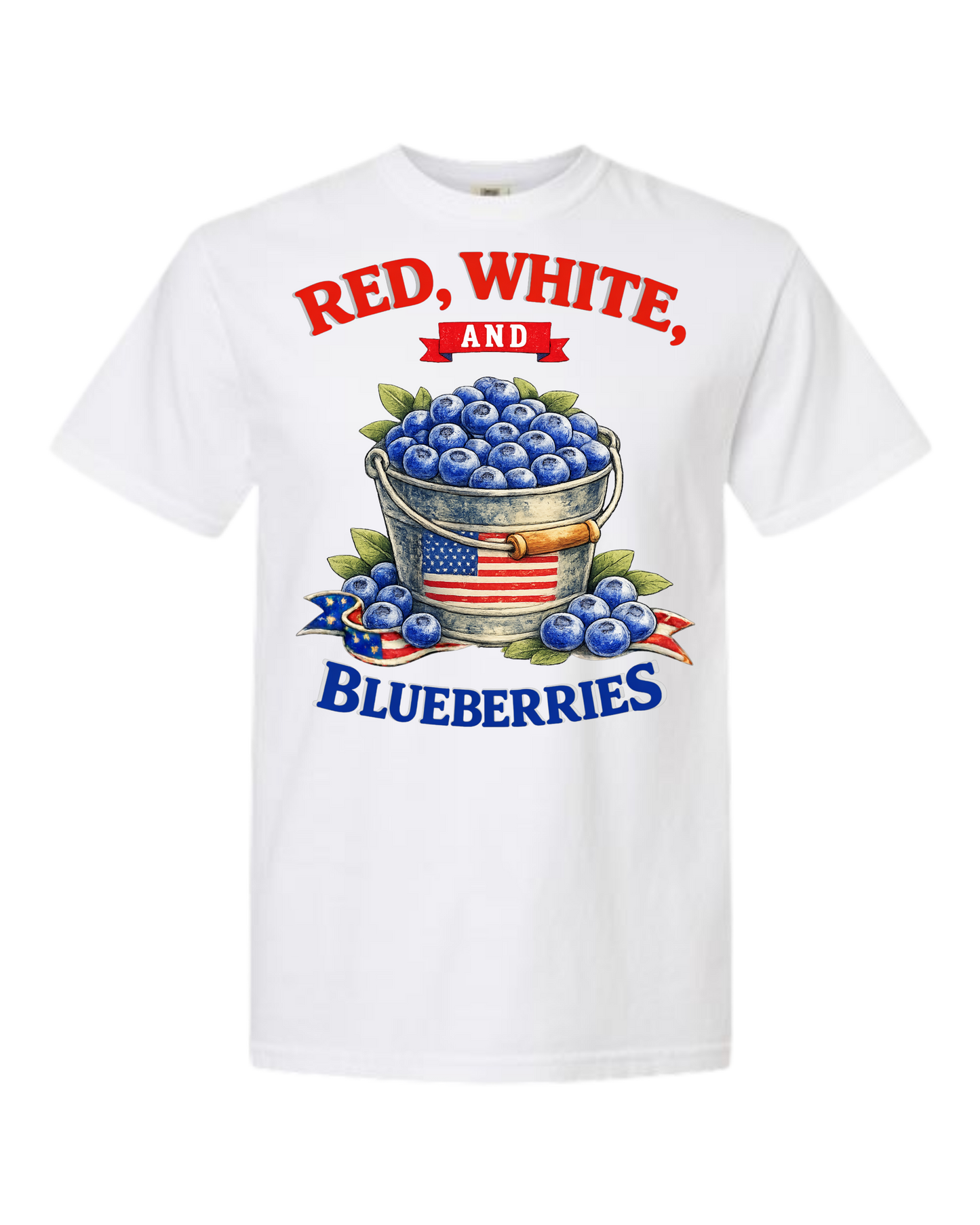 Red, White, And Blueberries - Comfort Colors - Heavyweight Unisex Tee - Neutral Colors