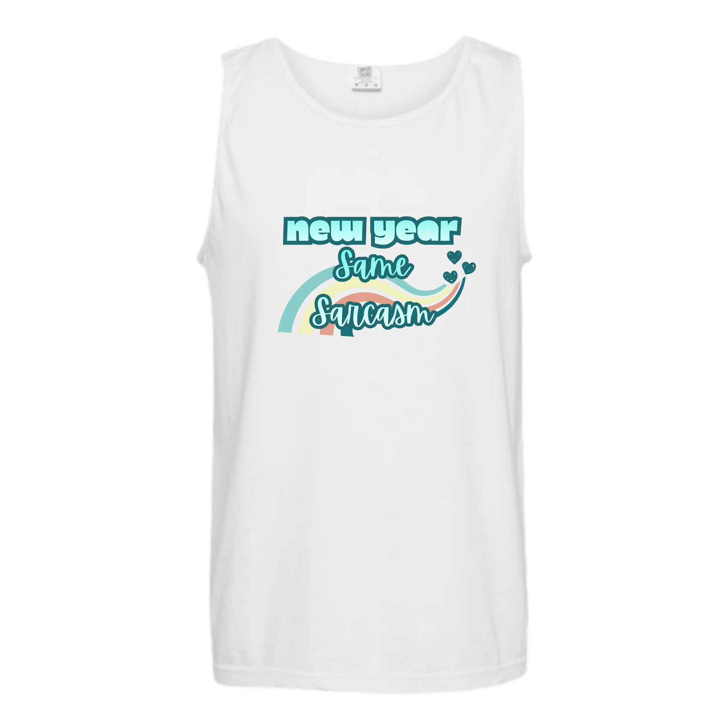 New Year Same Sarcasm - Comfort Colors - Unisex Tank - Neutral Colors & Blues