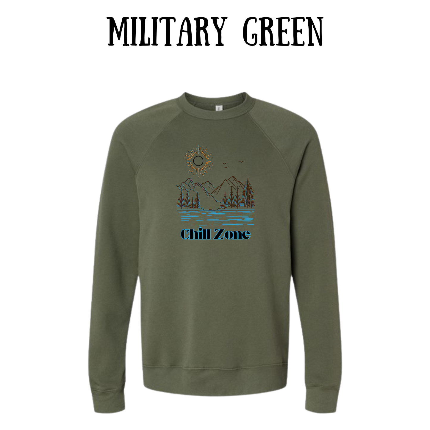 CP - Chill Zone - Sponge Fleece Raglan Sweatshirt - Greens, Neutrals