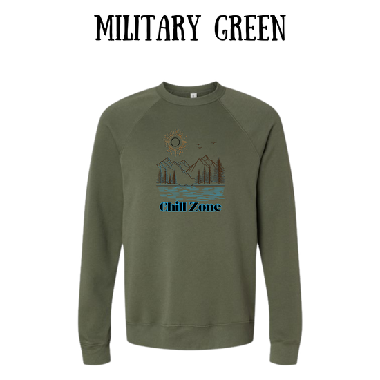 CP - Chill Zone - Sponge Fleece Raglan Sweatshirt - Greens, Neutrals