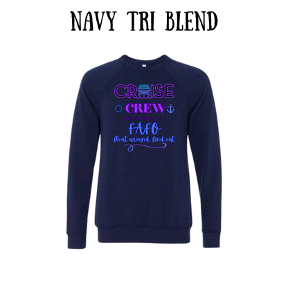 VP - Cruise Crew FAFO - Sponge Fleece Raglan Sweatshirt - Blues, Purples