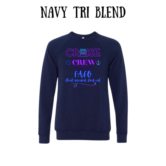 VP - Cruise Crew FAFO - Sponge Fleece Raglan Sweatshirt - Blues, Purples