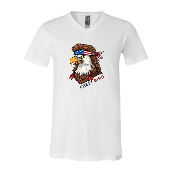 Rockin Free Bird - Bella+Canvas - Unisex V-Neck - Neutral Colors