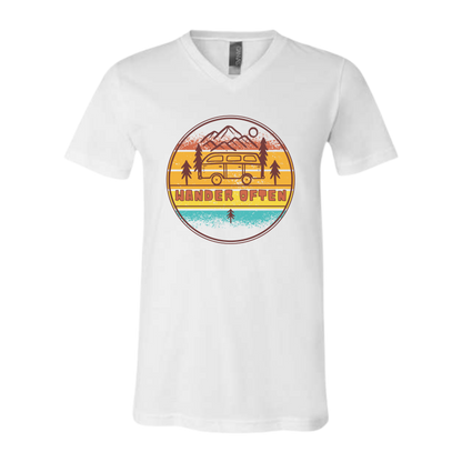 Wander Often - Bella+Canvas - Unisex V-Neck - Neutral Colors