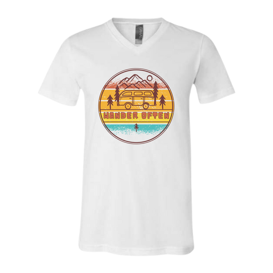 Wander Often - Bella+Canvas - Unisex V-Neck - Neutral Colors
