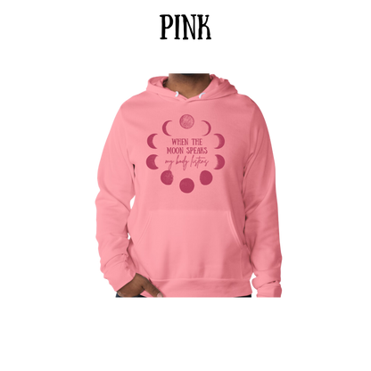 when the moon speaks - sponge fleece hoodie - assorted colors