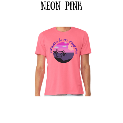 VP - Sunsets & No Regrets - Unisex Tee - Pinks, Purples, Neutrals