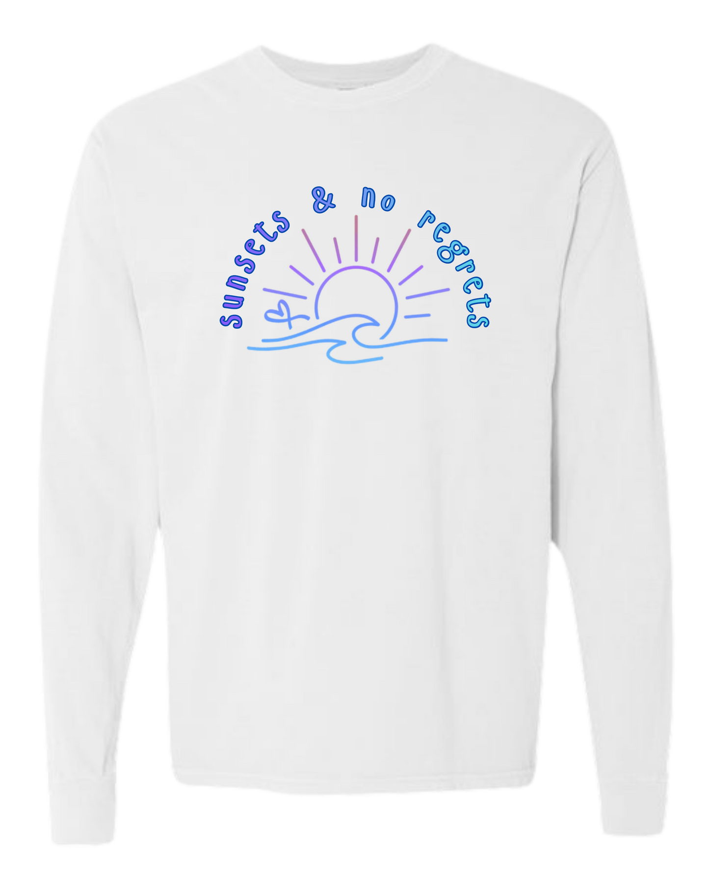 Sunsets & No Regrets - Comfort Colors - Heavyweight Long Sleeve Tee - Neutral Colors