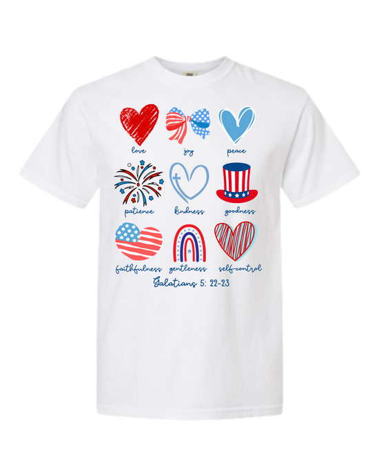 Galatians 5 - Patriotic - Comfort Colors - Heavyweight Unisex Tee - Neutral Colors