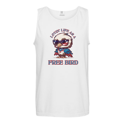 Lovin' Life as a Free Bird - Comfort Colors - Unisex Tank - Neutral Colors & Blues