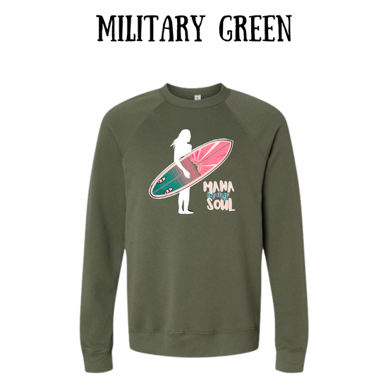 VP - Mana in My Soul - Sponge Fleece Raglan Sweatshirt - Greens, Neutrals