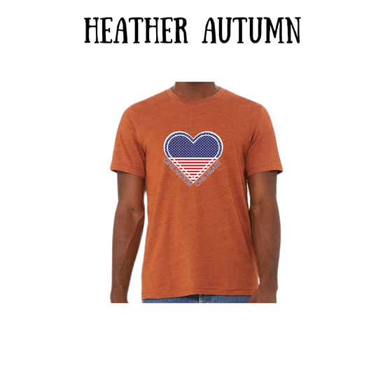 PP - One Nation One Heart - Unisex Tee - Yellows, Oranges, Reds