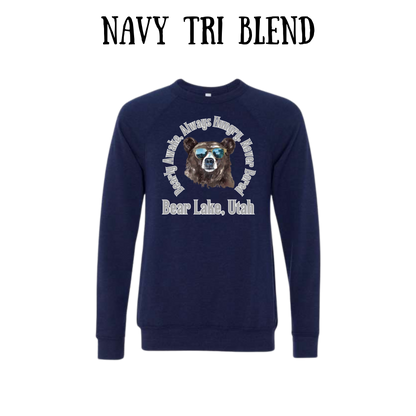 CP - Bear Lake Utah - Sponge Fleece Raglan Sweatshirt - Blues, Purples