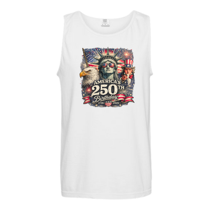 America's 250th Birthday - Comfort Colors - Unisex Tank - Neutral Colors & Blues