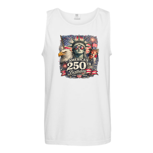 America's 250th Birthday - Comfort Colors - Unisex Tank - Neutral Colors & Blues