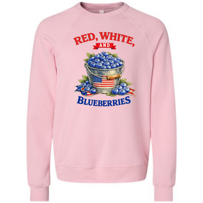 Red, White, And Blueberries - Sponge Fleece Raglan Sweatshirt - Assorted Colors