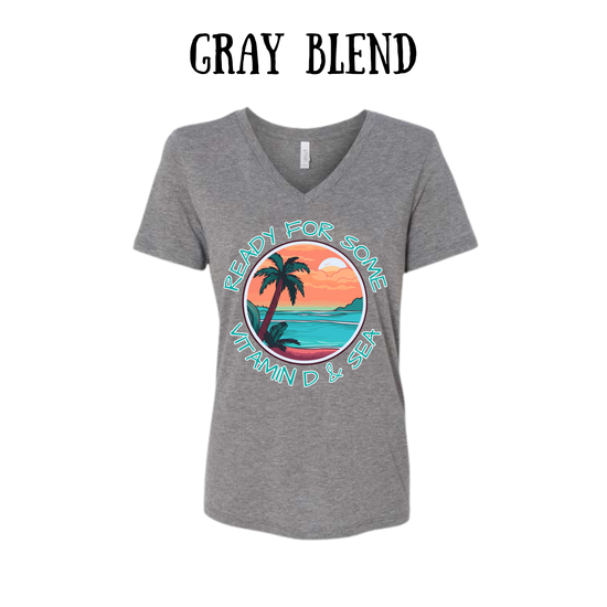 VP - Ready For Some Vitamin D & Sea - Women's V-Neck - Assorted Colors