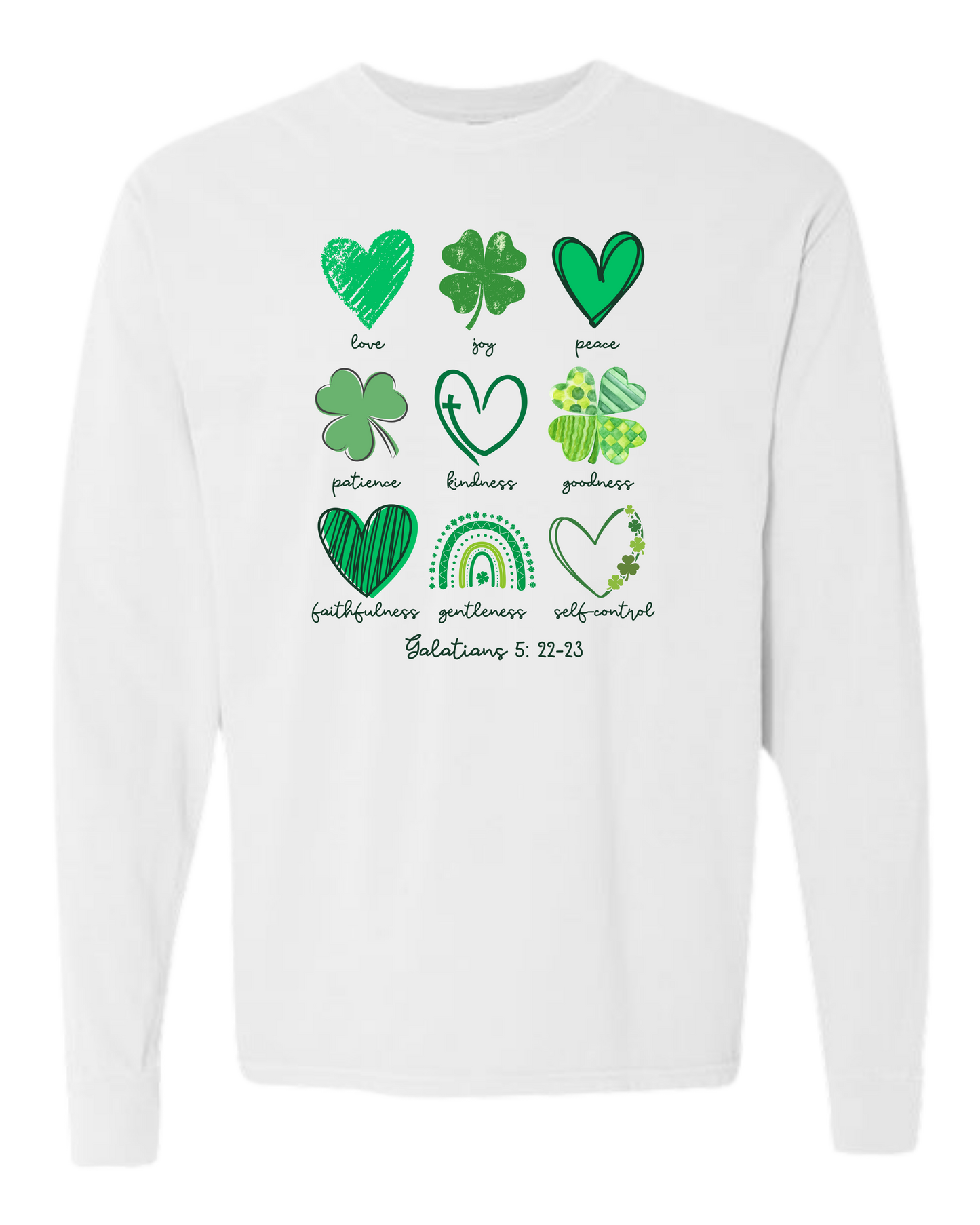 Galatians 5 - St Patrick's Day - Comfort Colors - Heavyweight Long Sleeve Tee - Neutral Colors
