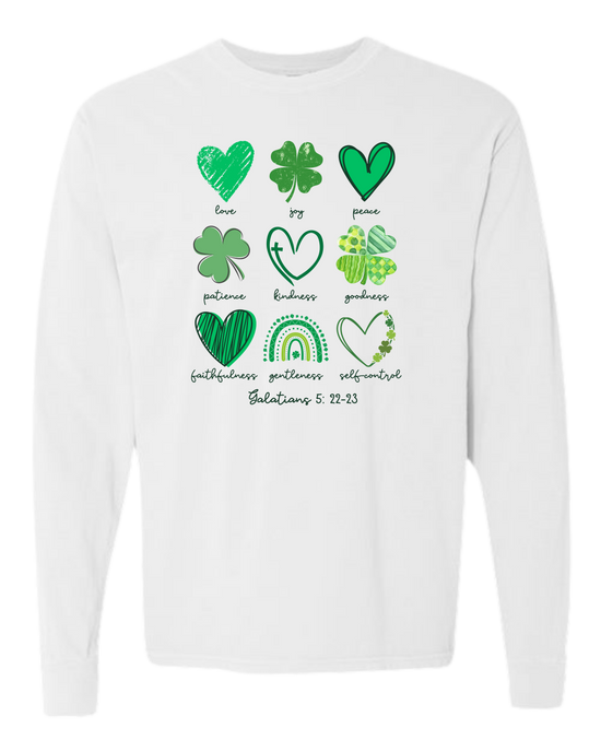 Galatians 5 - St Patrick's Day - Comfort Colors - Heavyweight Long Sleeve Tee - Neutral Colors