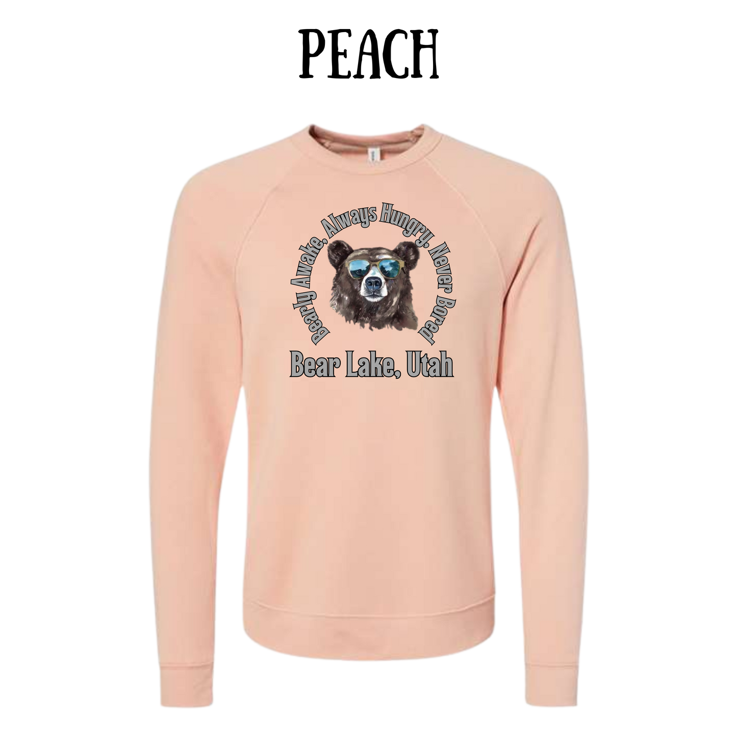 CP - Bear Lake Utah - Sponge Fleece Raglan Sweatshirt - Assorted Colors