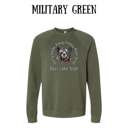 CP - Bear Lake Utah - Sponge Fleece Raglan Sweatshirt - Greens, Neutrals
