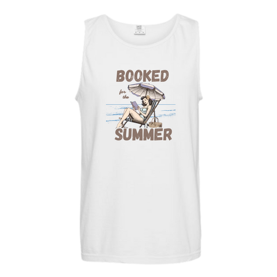 Booked for the Summer - Comfort Colors - Unisex Tank - Neutral Colors & Blues