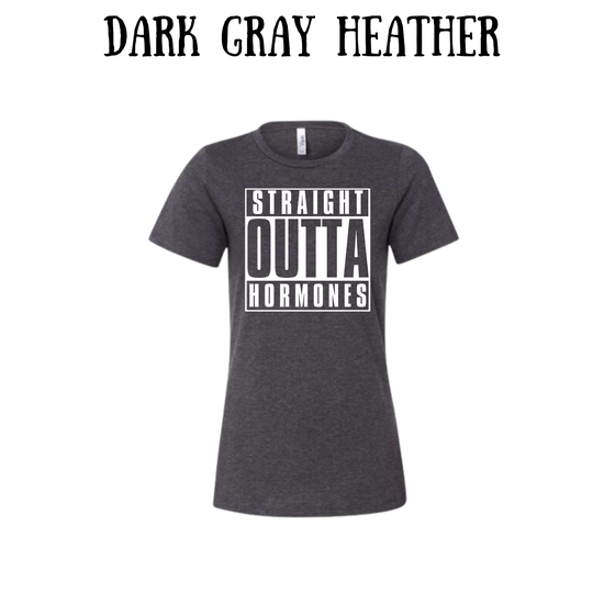 straight outta hormones - women's relaxed fit tee - neutrals