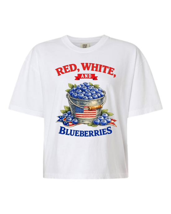 Red, White, And Blueberries - Comfort Colors - Boxy T - Assorted Colors
