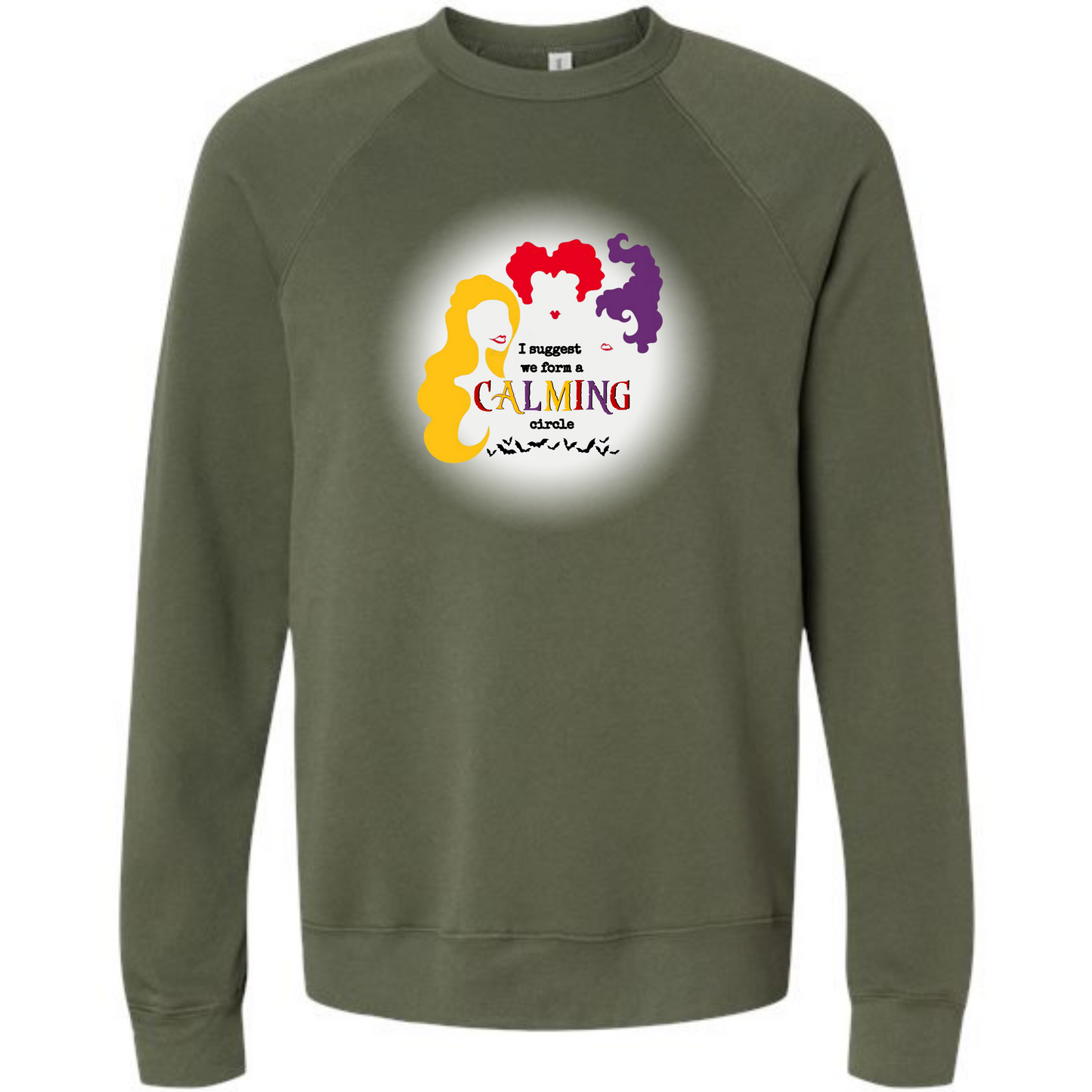 HP - Calming Circle - Sponge Fleece Raglan Sweatshirt - Greens, Neutrals