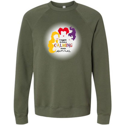 HP - Calming Circle - Sponge Fleece Raglan Sweatshirt - Greens, Neutrals