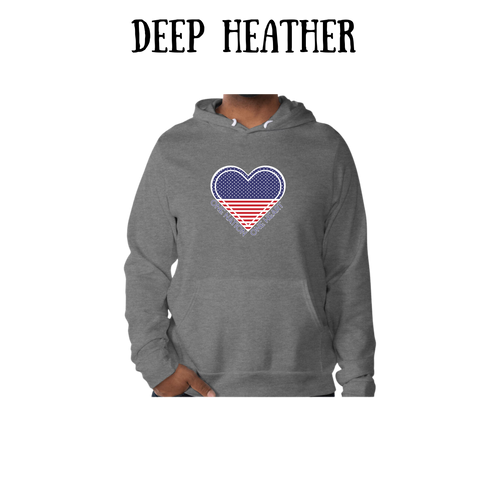PP - One Nation One Heart - Sponge Fleece Hoodie - Greens, Neutrals