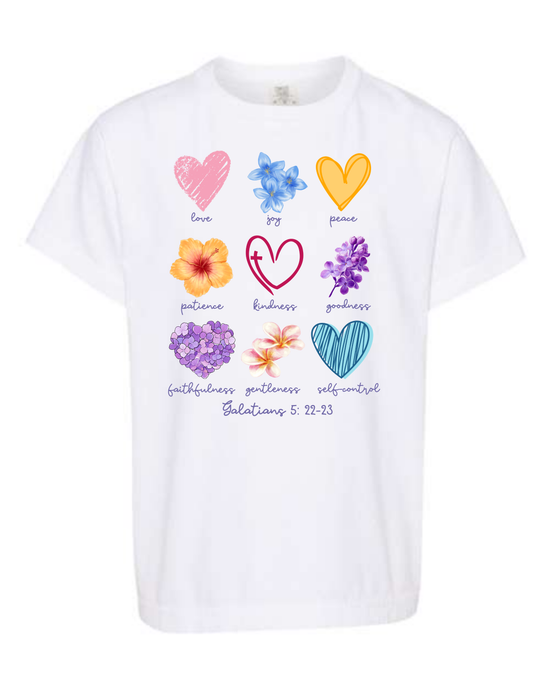 Galatians 5 - Spring - Comfort Colors - Heavyweight Youth Tee - Neutral Colors & Blues