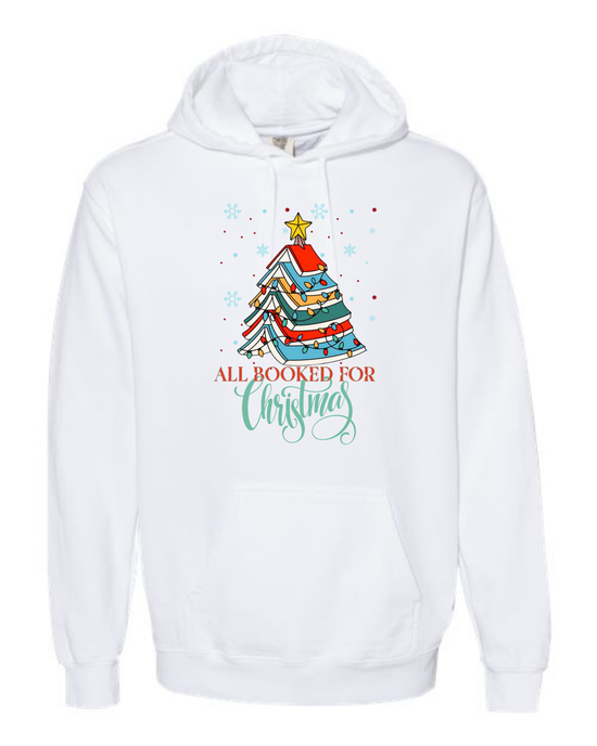 All Booked For Christmas - Comfort Colors - Hooded Sweatshirt - Assorted Colors