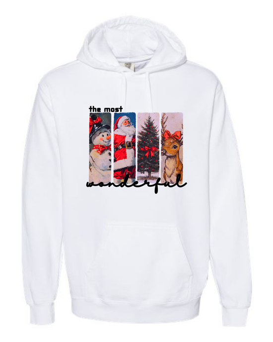 Vintage Christmas - Comfort Colors - Hooded Sweatshirt - Assorted Colors