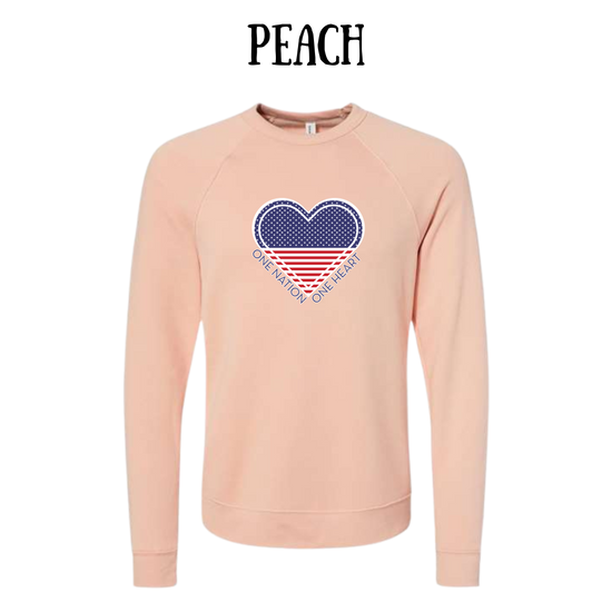 PP - One Nation One Heart - Sponge Fleece Raglan Sweatshirt - Assorted Colors