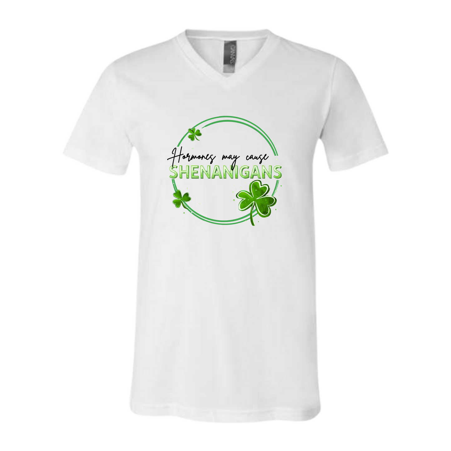Hormones May Cause Shenanigans - Bella+Canvas - Unisex V-Neck - Neutral Colors