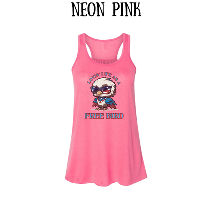 PP - Lovin' Life As A Free Bird - Women's Flowy Racerback Tank