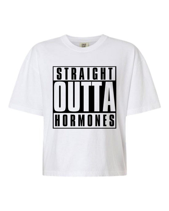 Straight Outta Hormones - Comfort Colors - Boxy T - Assorted Colors
