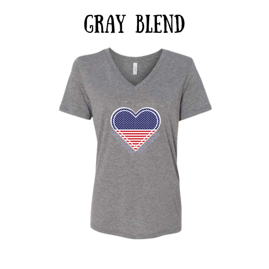 PP - One Nation One Heart - Women's V-Neck - Assorted Colors